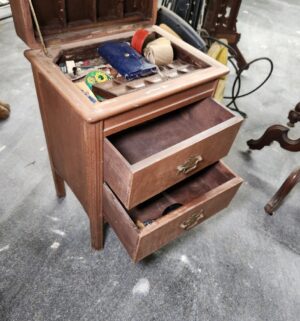 d117- Antique Sewing Box w/ Contents - Image 3