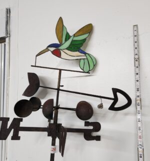 d124- Stained Glass Humming Bird Weather Vane - Image 3