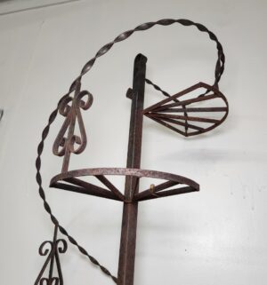 d127- MCM Wrought Iron Spiral Plant Stand - Image 3