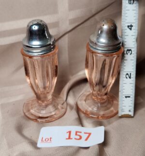 d157- Depression Glass Shakers