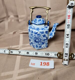 d198- Vintage Tea pot w/ brass handle