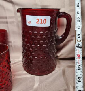 d210- Anchor Hocking Ruby Red Pitcher Set - Image 3