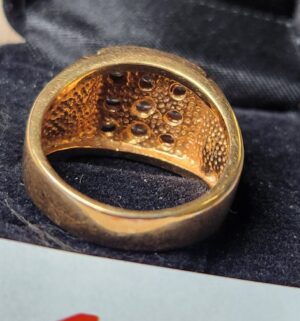 e10- Gold Plate Ring w/ CZ Stones - Image 3