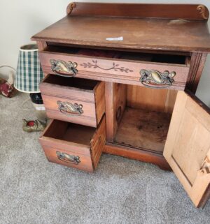 f15- Antique Victorian Wash Cabinet - Image 3