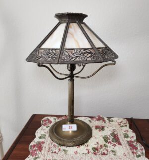 f18- Brass Stained Glass Lamp