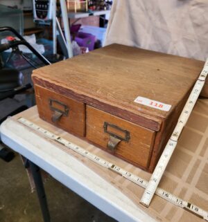f118- Antique Index Card Drawers