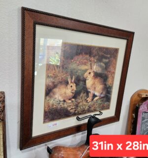 f170- Framed Bunny Art