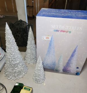 g101- Set of 3 LED Color Changing Trees