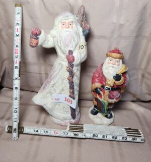 g103- 2 santa figurines