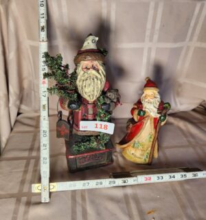 g118- 2 Santa Figurines