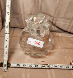 g160- Glass jar w/ paperweight stopper