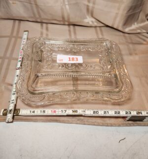 g183- Antique Early American Pressed Glass Covered Dish