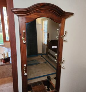 h40- Vintage Hall Tree w/ Drawer - Image 3