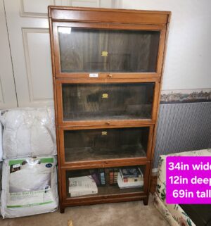 h64- Antique Gunn Bookcase. From the Board of Equalization Office