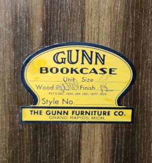 h64- Antique Gunn Bookcase. From the Board of Equalization Office - Image 5