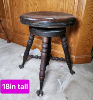 h121- Antique Glass Foot Piano Stool
