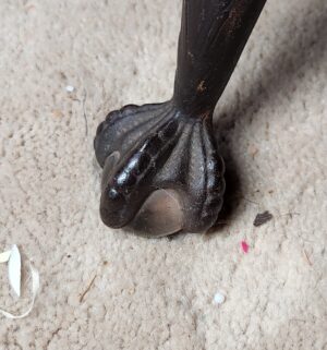 h121- Antique Glass Foot Piano Stool - Image 3