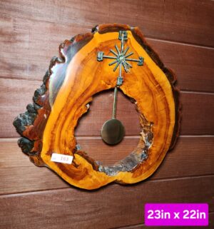 h163- Burl wood clock