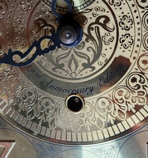 h164- Howard Miller 52nd Anniversary Grandfather Clock w/ tuning key. No cabinet key - Image 3