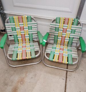 h240- Vintage low seat lawn chairs