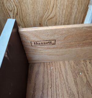 h246- Vintage Bassett Dresser & Night Stand Set - Image 3