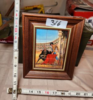 h316- Bullfighter tile art from Spain
