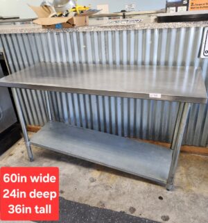 j53- Stainless Steel Prep Table. 5ft - Image 1