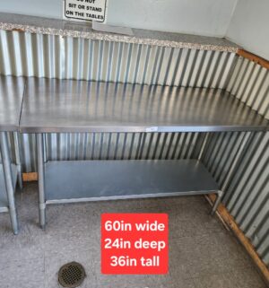 j54- Stainless Steel Prep Table. 5ft - Image 1