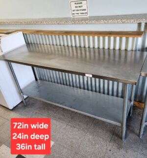 j56- Stainless Steel Prep Table. 6ft - Image 1