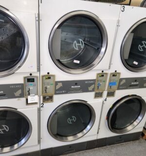 j66- Huebsch HTT45 Stack Dryer. No Panel or Coin Slot Keys - Image 1