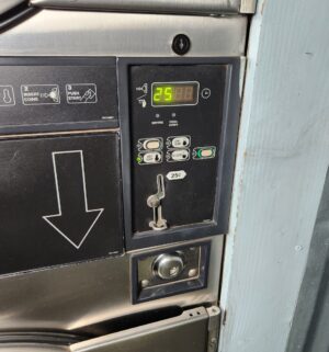 j70- Speed Queen STT3ON Stack Dryer. No Panel or Coin Slot Keys. Out of Order sign on 1 unit - Image 3