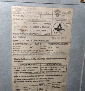 j62- American Dryer Corp 333D ADC Stack Dryer. No Panel or Coin Slot Keys - Image 9
