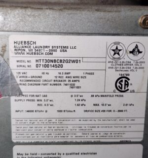 j63- American Dryer Corp 333D ADC Stack Dryer. No Panel or Coin Slot Keys - Image 8