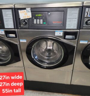 j77- Speed Queen Commercial Front Load Washer. No Panel or Coin Slot Keys. Out of Order Sign - Image 1