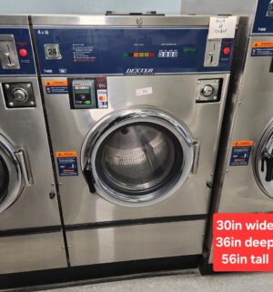 j83- Dexter Commercial Washer. T-600. 4 Load. No Panel or Coin Slot Keys. Out of Order Sign - Image 1