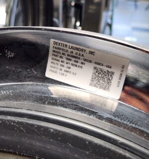 j83- Dexter Commercial Washer. T-600. 4 Load. No Panel or Coin Slot Keys. Out of Order Sign - Image 6