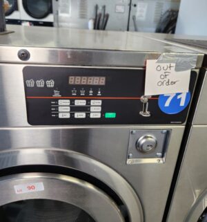 j90- Speed Queen Commercial Washer Model SCT030. No Panel or Coin Slot Keys. Out of Order Sign - Image 2
