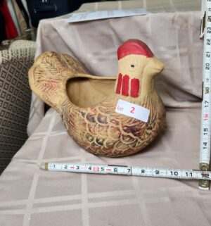 L2- Vintage Ceramic Chicken Planter