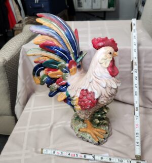 L16- Large Ceramic Rooster Figurine. No Damage Seen - Image 3