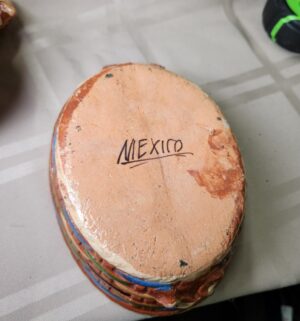 L22- 1940s Mexican Folk Art on Casserole Dish - Image 3