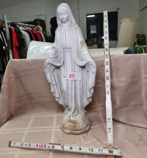 L29- Virgin Mary Statue. Vintage Solid Cement. Great Shape