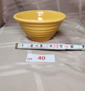 L40- Bauer Pottery yellow Ringware mixing bowl. - Image 1