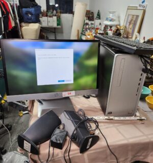 L54- HP Pavillon Desktop w/ 20in Monitor. AMD RYZen 5000 Series. Admin Locked. No Password. - Image 1