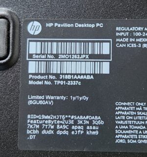 L54- HP Pavillon Desktop w/ 20in Monitor. AMD RYZen 5000 Series. Admin Locked. No Password. - Image 6
