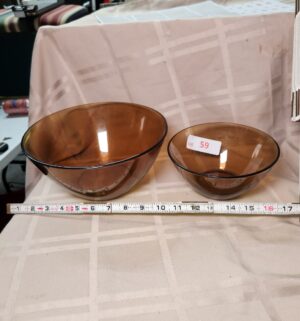 L59- Vintage Amber Glass Bowls - Image 1