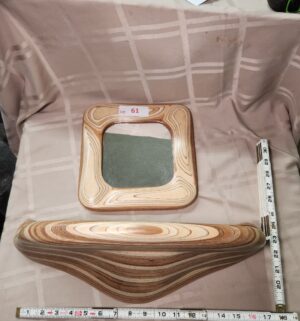 L61- Organic Molded Plywood Mirror & Shelf Set - Image 1