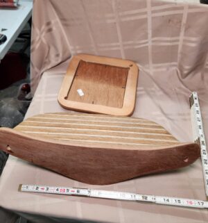 L61- Organic Molded Plywood Mirror & Shelf Set - Image 2