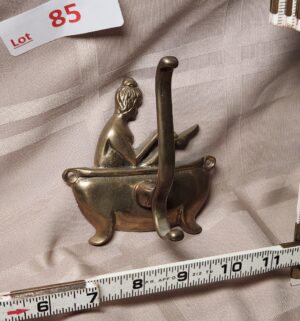 L85- Woman Bathing Brass Towel Holder - Image 1