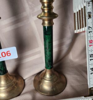 L106- Blue Glass Candle Stands - Image 2
