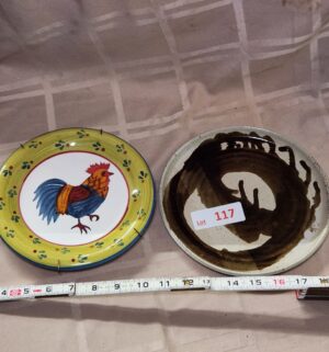 L117- Rooster Plate. Stoneware bowl - Image 1